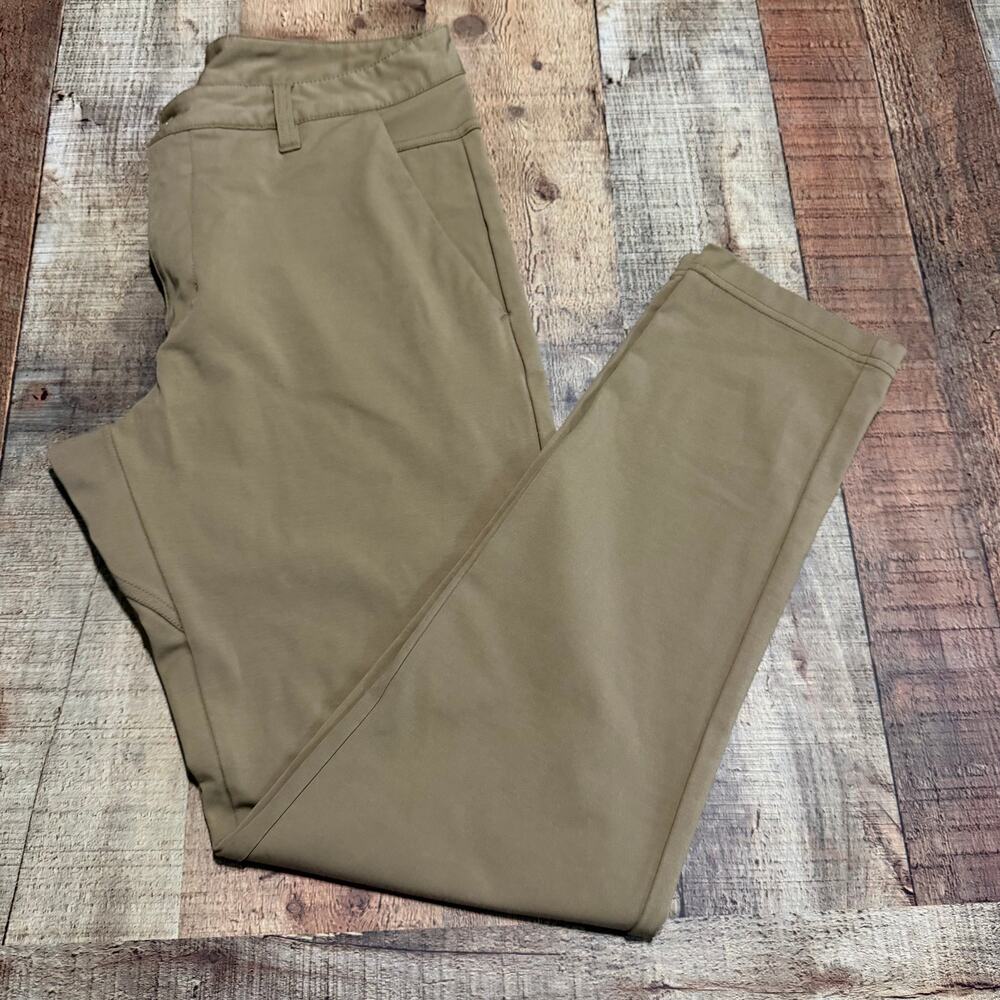 BYLT Women's Khaki Tapered Leg Everyday Pant 2.0 Sz M Performance Casual Stretch